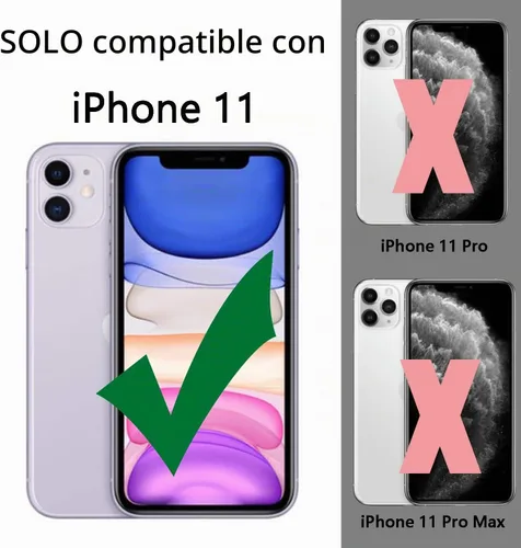 Vista 2 de TENOC Funda para teléfono compatible con iPhone 11, color negro, antihuellas, antigolpes, mate, para 6.1 pulgadas