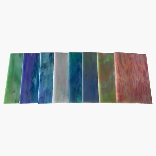 Vista 4 de Paquete de 8 hojas de vidrieras iridiscentes de arco iris, mosaico de vidrio de 4 x 6 pulgadas, vidrio de arte opaco para kits de bricolaje