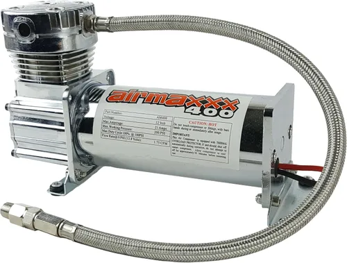 Vista 2 de Kit de compresor de aire Chrome 400 - Interruptor de presión de 90/120 PSI, kit de cableado, válvula de retención y manguera
