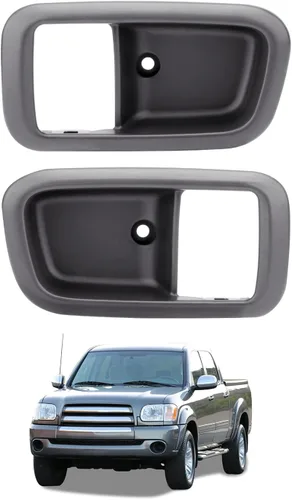 Vista 8 de Gledewen Manijas de Puerta Interior con Bisel (Par), Compatible con Toyota Tundra 2000-2006, Gris Oscuro, Conductor Delantero Izquierdo y Pasajero