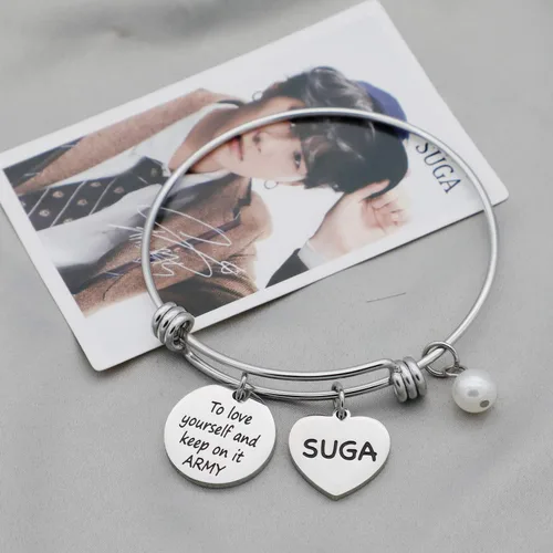 Vista 4 de G-Ahora Kpop Army Bracelet Kpop Bangtan Boys Jewelry JIMIN JK JIN RM SUGA JHOPE V Bracelet Best Gift for The Army