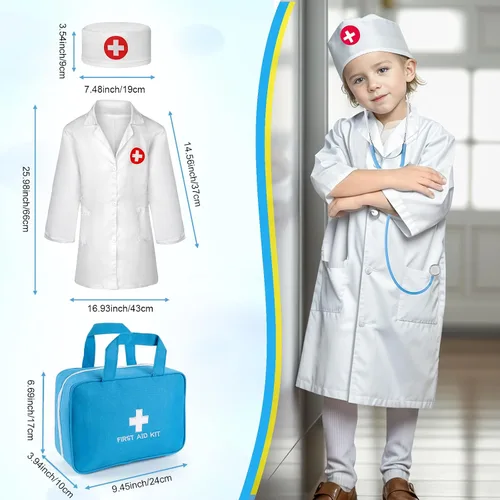 Vista 7 de Kit de médico para niños, 36 piezas de juego de doctor para niños pequeños de 3 a 5 años con bolsa de almacenamiento médico y estetoscopio real