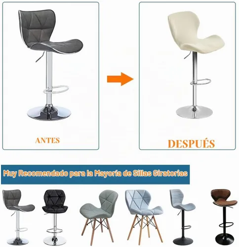Vista 2 de Paquete de 2 fundas para sillas de bar de altura de mostrador, fundas giratorias de terciopelo para taburetes de bar, fundas elásticas para sillas