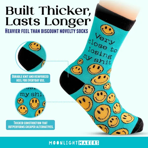 Vista 17 de Moonlight Makers Funny Colored Socks, Novelty Socks, Stocking Stuffer, Unisex Socks