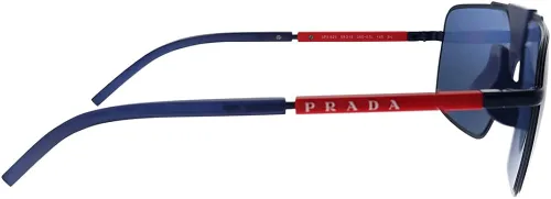 Vista 3 de Prada Linea Rossa PS 52XS 06S07L - Lentes de sol cuadrados de metal azul