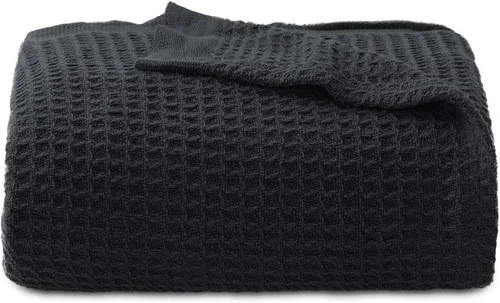 Vista 51 de Bedsure Gentlesoft - Manta de 100 % algodón, tamaño Twin XL, para dormitorio universitario, transpirable y suave, manta Twin de tejido waffle