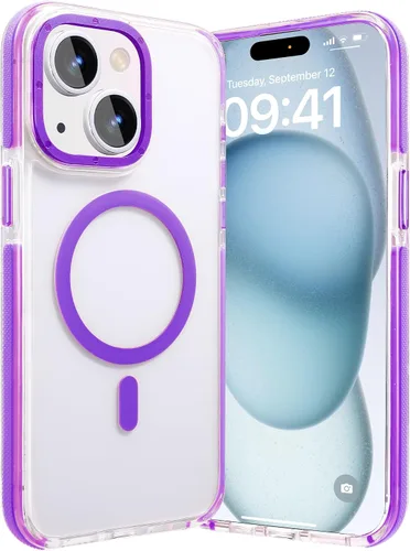 Vista 71 de Funda para iPhone 11, funda magnética con función atril [protección de grado militar] y [compatible con MagSafe], funda protectora delgada