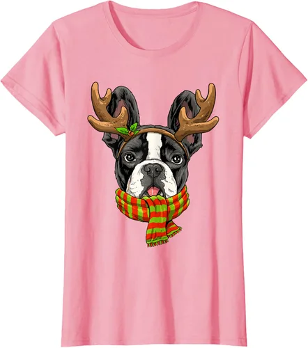 Vista 11 de Camiseta de Navidad para perro Bulldog Francés, Negro, S