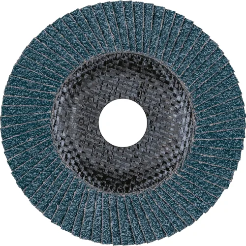 Vista 3 de PFERD POLIFAN® Disco Flap 4-1/2" x 7/8" Plano PSF-Extra, Circonita, Grano 40 (Paquete de 1) - Parte 60458