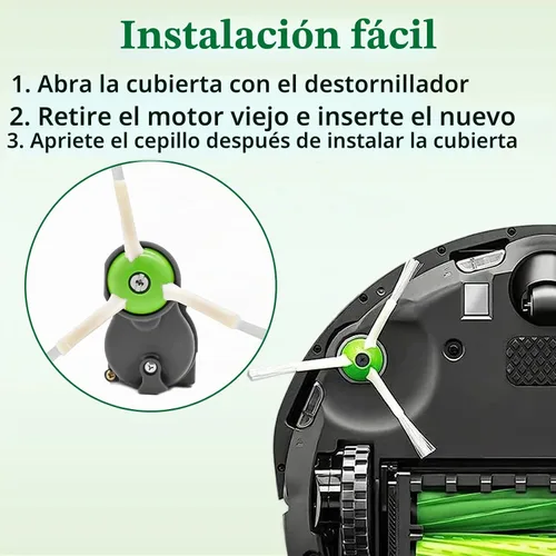 Vista 7 de ilovelife Pieza de módulo de motor de cepillo lateral de repuesto compatible con iRobot Roomba E6 E5 i7 500 600 700 800 900 Series – Accesorio