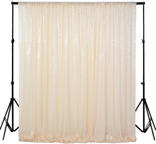 Vista 29 de ShiDianYi Cortina de fondo color rubor de 4 x 6 pies con lentejuelas para fotos, cortinas brillantes para telón de fondo, eventos y fiestas, telón
