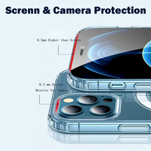 Vista 3 de Funda personalizada para iPhone 17 Air 16 16e 15 14 13 Pro Max Plus Mini con Magsafe [imanes fuertes] [No amarillento] Funda magnética personalizada