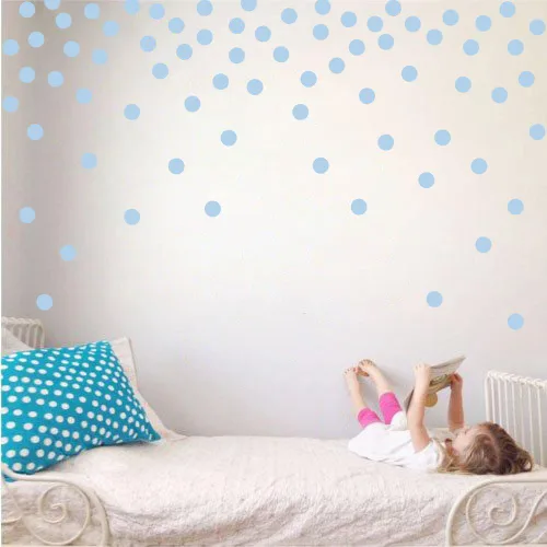 Vista 23 de Adhesivos decorativos de vinilo para pared, diseño de círculos de lunares, fácil de despegar y pegar, adhesivos decorativos extraíbles para Verde
