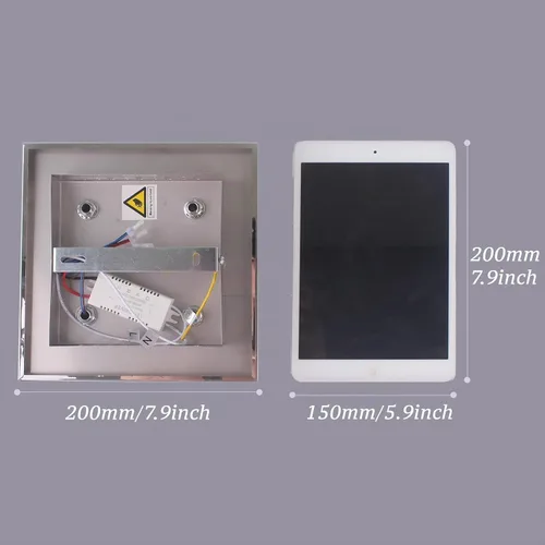 Vista 3 de Lámpara de techo cuadrada de cristal de 7.9 pulgadas, luz LED blanca cálida Lámpara LED moderna mini lámpara de techo de cristal para pasillo