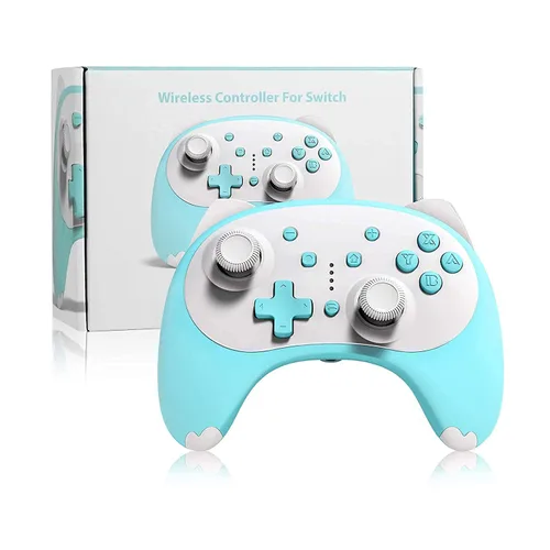 Vista 7 de KINGEAR Wireless Switch Controller, Cute Cat Switch Pro Controller for SwitchLiteOLED, Gaming Controller Gamepad with Wake-up,Dual Vibration,Gyro