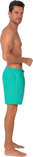 Vista 5 de INGEAR Performance SPF50+ - Traje de baño para hombre, de secado rápido, pantalones cortos de playa con forro de malla Aqua Flamingo