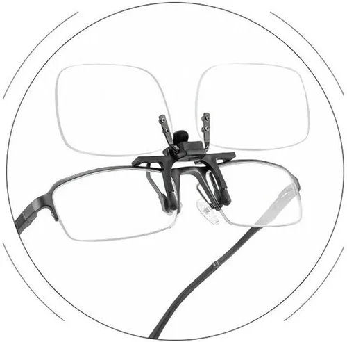 Vista 2 de sTc Lupa sin montura abatible con clip, adecuada para anteojos de lectura, clip sobre anteojos