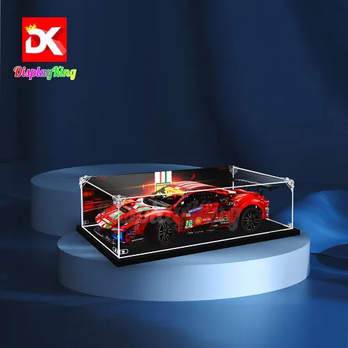 Vista 2 de Vitrina acrílica con tornillo para Lego Ferrari 488 GTE AF Corse #51 1,658.465 - 0.118 in de grosor (Lego Set no incluido) (con fondo temático)