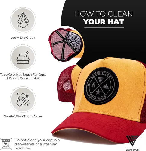 Vista 163 de Urban Effort Gorra trasera de malla, para hombres y mujeres, gorra de béisbol de 5 paneles, gran cierre a presión para caza y senderismo
