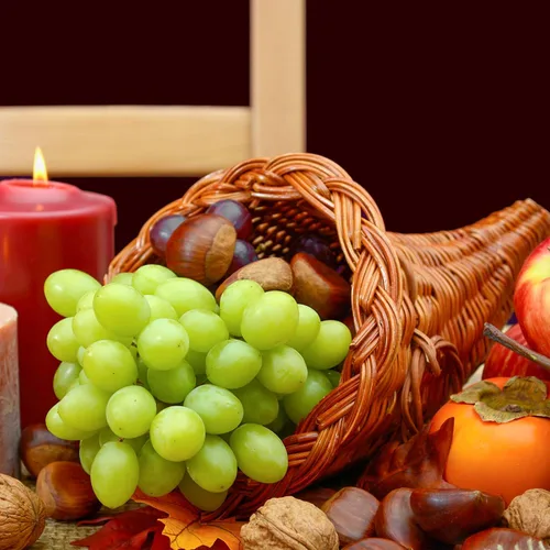 Vista 4 de Dandat 1 cesta de cornucopia de Acción de Gracias de 13.78 pulgadas, cuerno de Acción de Gracias, decoración de mesa de otoño, cornucopia para Vid