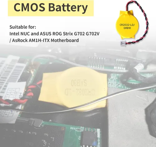 Vista 8 de EEMB Paquete de 10 baterías CMOS CR2032 de litio de 3 V con cables de cable y conector MOLEX, repuesto CMOS para computadora portátil Intel NUC
