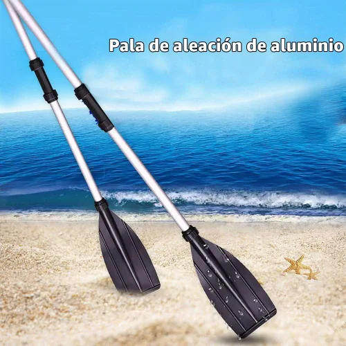 Vista 3 de 2 piezas de remos de kayak para botes inflables, paletas de kayak de aleación de aluminio de 50 pulgadas, ligeras, desmontables, ajustables