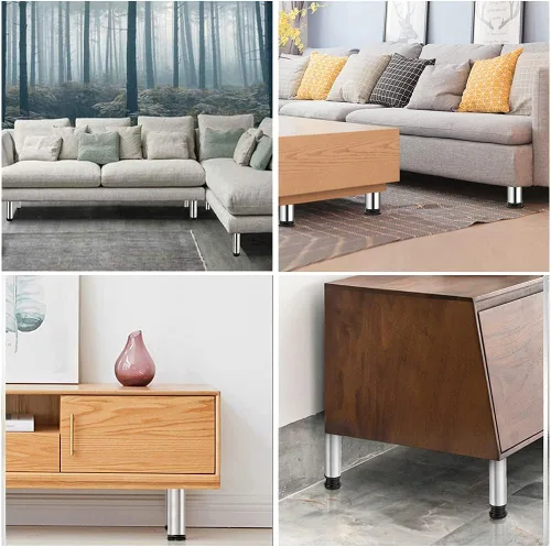 Vista 7 de Patas de acero inoxidable para muebles, patas ajustables de metal para escritorio, mesa de oficina para el hogar, proyectos de bricolaje, soporte