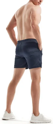 Vista 4 de AIMPACT Pantalones cortos deportivos para hombre, transpirables, de doble capa, de tela de 6 pulgadas, para baloncesto, ropa deportiva, pantalones