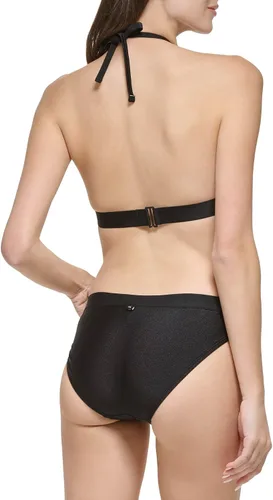 Vista 3 de Calvin Klein Conjunto de bikini triangular con logotipo elástico de cintura baja para mujer