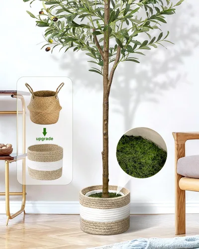 Vista 4 de Árbol de olivo artificial de 5.5 pies de planta decorativa