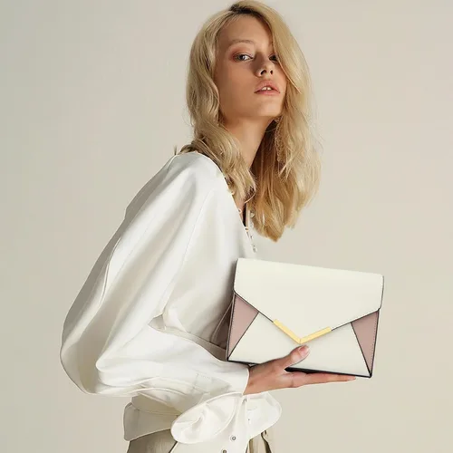 Vista 2 de KKXIU Elegante bolso de mano de piel sintética para mujer, bolso de mano plegable para fiesta, boda, baile de graduación