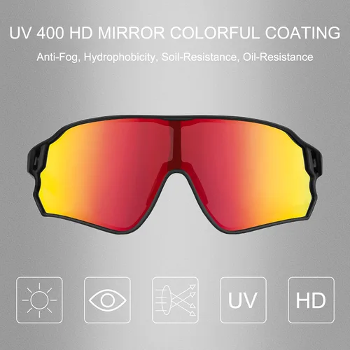 Vista 9 de ROCKBROS Gafas de sol deportivas fotocrómicas polarizadas para hombres y mujeres, protección UV, gafas de sol de ciclismo con marco envolvente