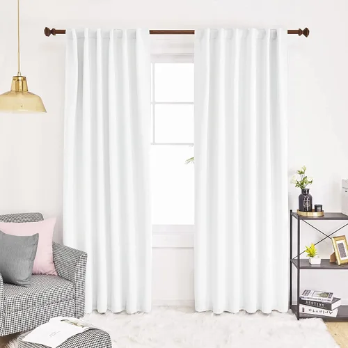 Vista 28 de Cortinas opacas con bolsillo para barra, para oscurecer la habitación, con aislamiento térmico, para sala, comedor, sala de estar, abiertas, 100%