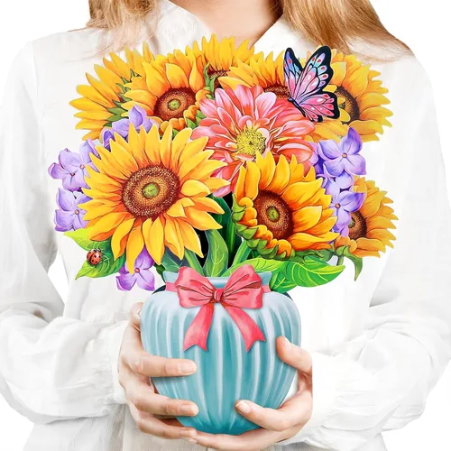 Vista 11 de Airpark - Tarjeta desplegable de flores 3D, tarjeta de felicitación – Claveles rosas – Para mamá, abuela – Ideal para el Día de la Madre