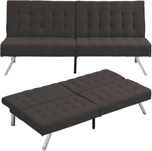 Vista 12 de Sofá cama futón, sofá futón plegable convertible, sofá pequeño transpirable para estudio compacto en sala de estar y dormitorio, oficinas, sofá