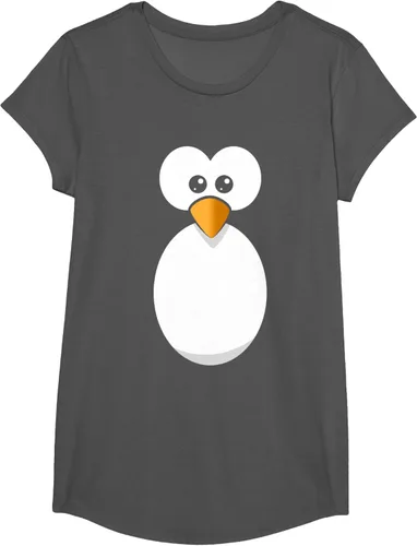 Vista 32 de Camiseta divertida con diseño de cara de pingüino o disfraz fácil, color negro, talla S