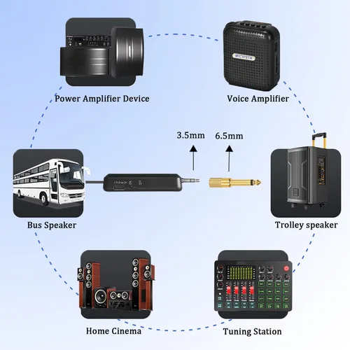 Vista 7 de Micrófono de instrumentos inalámbricos 2.4G, micrófono de saxofón, mini micrófono portátil de mano, receptor inalámbrico y transmisor, para trompeta