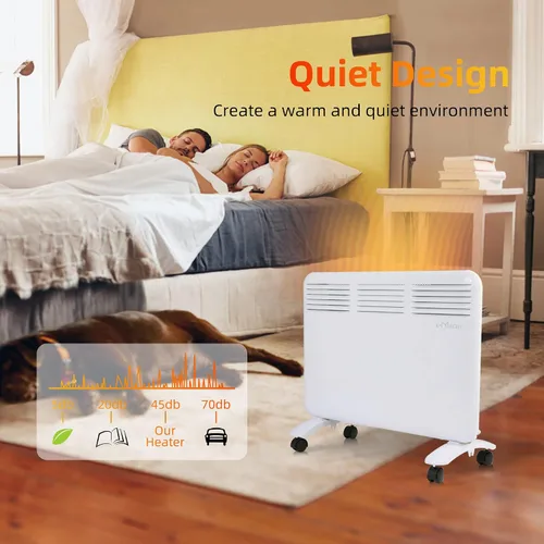 Vista 5 de Calentador súper eficiente para uso en interiores, calentadores silenciosos portátiles independientes de 1000 W con control digital LED ajustable