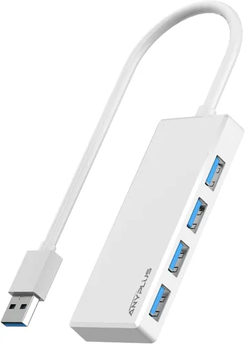 Vista 17 de Concentrador USB, concentrador USB 3.0 de aleación de aluminio ultra delgado divisor USB, extensor USB portátil de 4 puertos, concentrador USB