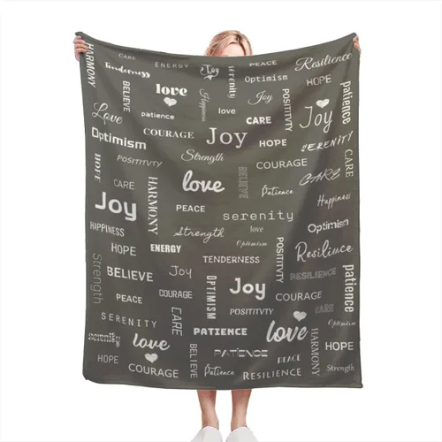 Vista 16 de Manta curativa, manta de regalo para mujeres y hombres, cálido regalo inspirador, manta de forro polar suave con energía positiva, comodidad, amor