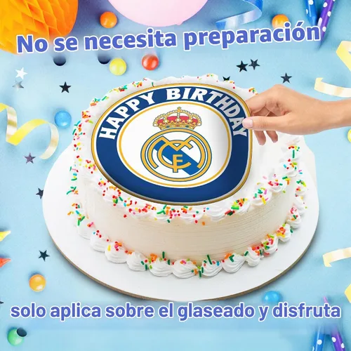 Vista 4 de 7.5 Madrid Elite - Decoración redonda comestible para tartas de cumpleaños, pastel de cumpleaños