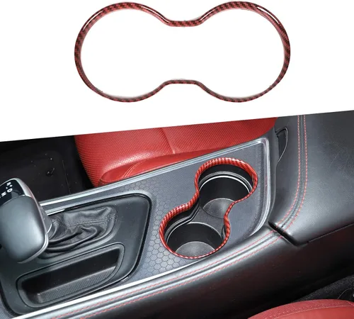 Vista 12 de JeCar Cubierta de Moldura para Portavasos Delantero Accesorios Interiores Compatible con Dodge Challenger 2015-2020 (Azul)