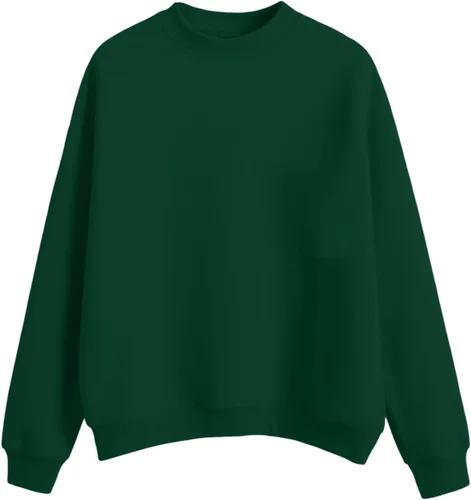 Vista 4 de Sudadera de manga larga para mujer, sudaderas de gran tamaño, ajuste holgado, color liso, tallas S-2XL