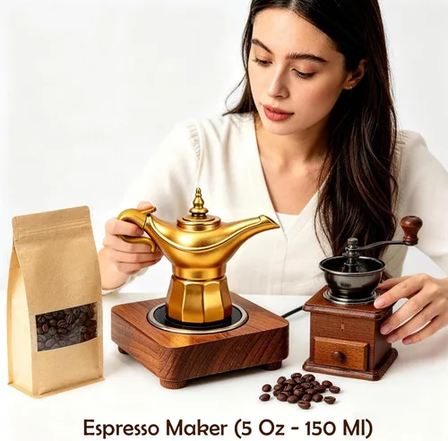 Vista 9 de Cafetera, olla moka para café italiano y cubano, cafetera Greca, cafeteras, 6 tazas de espresso