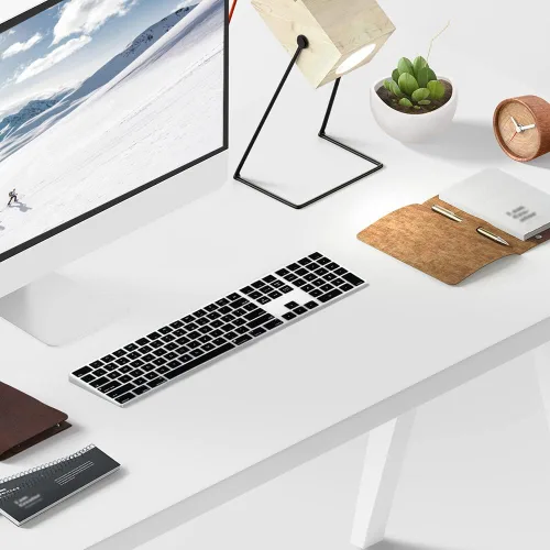 Vista 7 de Funda de teclado de silicona para teclado Apple Magic con teclado numérico MQ052LL/A (A1843) Diseño de EE. UU. Ultra Thin Protector Skin (negro)