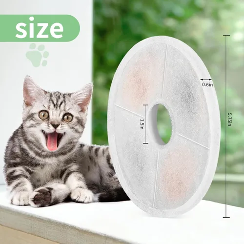 Vista 3 de Paquete de 6 filtros de repuesto para fuente de agua para gatos, para dispensador de agua de flores de 3 L, filtro automático para fuente