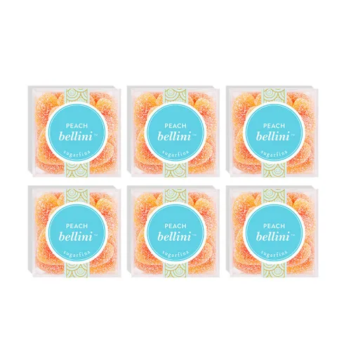 Vista 11 de Sugarfina Peach Bellini - Cubo de caramelo pequeño, gomitas, 3.6 onzas, 1 unidad