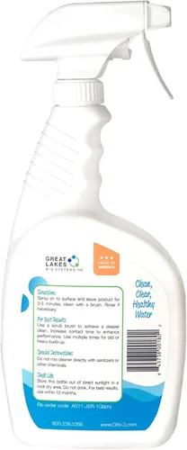 Vista 2 de Orb-3 A011-J5R-1Qspry - Botella de spray limpiador enzimático listo para usar para piscinas, 1 cuarto de galón, líquido amarillo claro translúcido