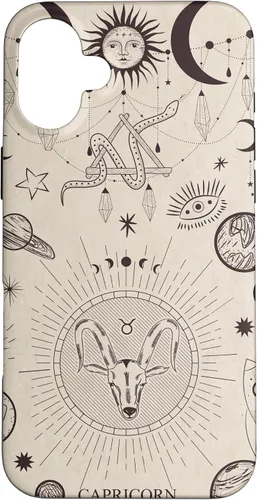 Vista 23 de Estuche estético para iPhone 12/12 Pro astrológico celestial con signo del zodiaco Capricornio