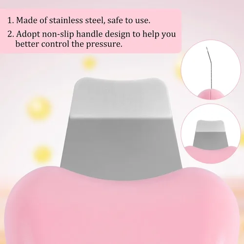 Vista 4 de Espátula facial para limpiar la piel, raspador de espinillas, pala de acero inoxidable, kit de herramientas para eliminar puntos negros, agujas